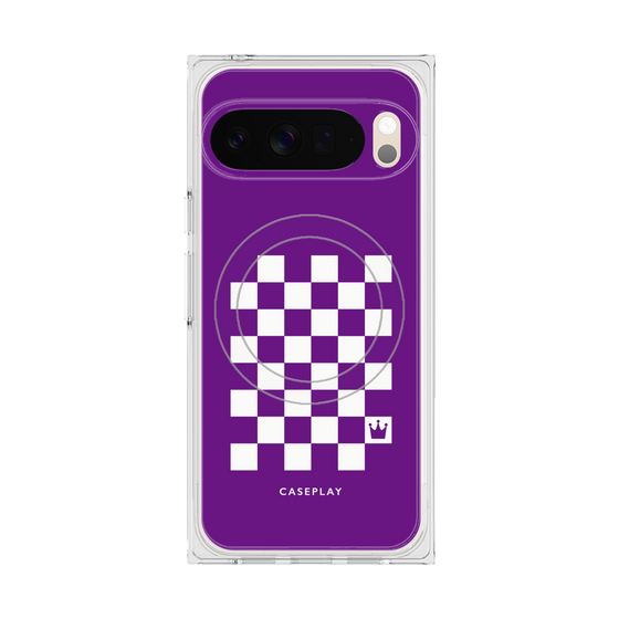 Premium Square Case with Pixelsnap［ Racing Checkered Flag Purple ］