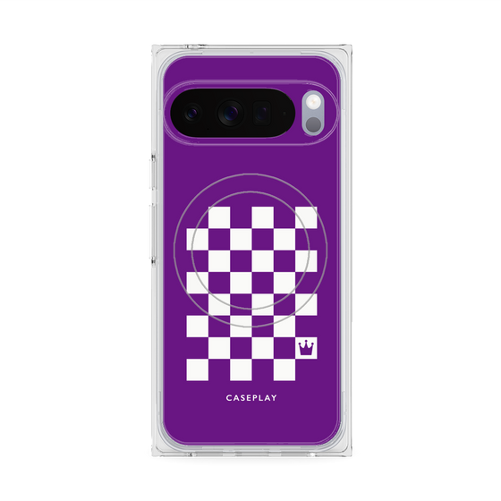 Premium Square Case with Pixelsnap［ Racing Checkered Flag Purple ］