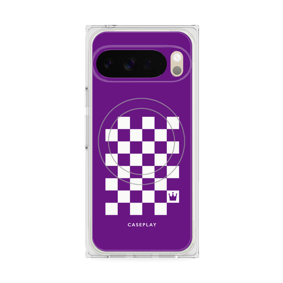 Premium Square Case with Pixelsnap［ Racing Checkered Flag Purple ］