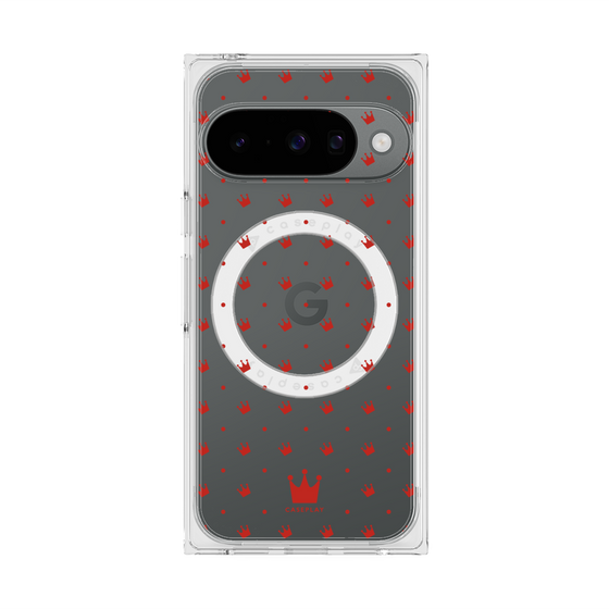 Premium Square Case with Pixelsnap［ CASEPLAY Crown Dots Red ］