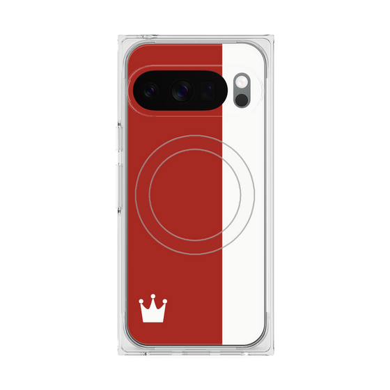 Premium Square Case with Pixelsnap［ CASEPLAY Bi-Colors Red & White ］