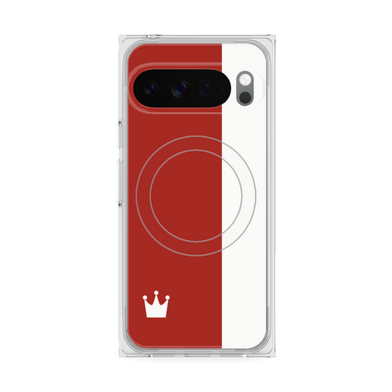 Premium Square Case with Pixelsnap［ CASEPLAY Bi-Colors Red & White ］