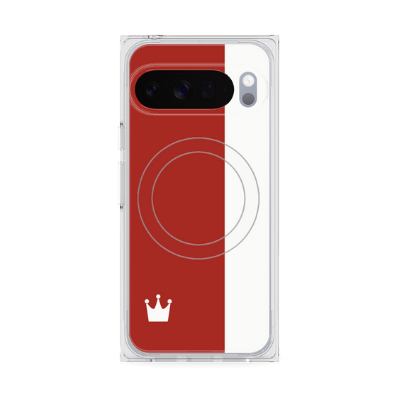 Premium Square Case with Pixelsnap［ CASEPLAY Bi-Colors Red & White ］