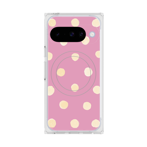 Premium Square Case with Pixelsnap［ Watercolor Dots Retro Color - Pink ］