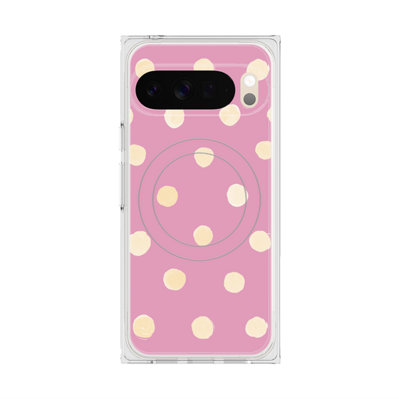 Premium Square Case with Pixelsnap［ Watercolor Dots Retro Color - Pink ］