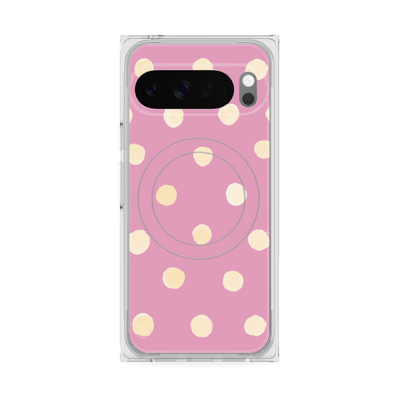 Premium Square Case with Pixelsnap［ Watercolor Dots Retro Color - Pink ］