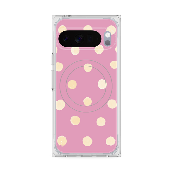 Premium Square Case with Pixelsnap［ Watercolor Dots Retro Color - Pink ］