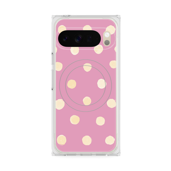 Premium Square Case with Pixelsnap［ Watercolor Dots Retro Color - Pink ］