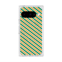 Premium Square Case with Pixelsnap［ Small Stripe - Green × Orange ］