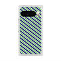 Premium Square Case with Pixelsnap［ Small Stripe - Navy × Green ］