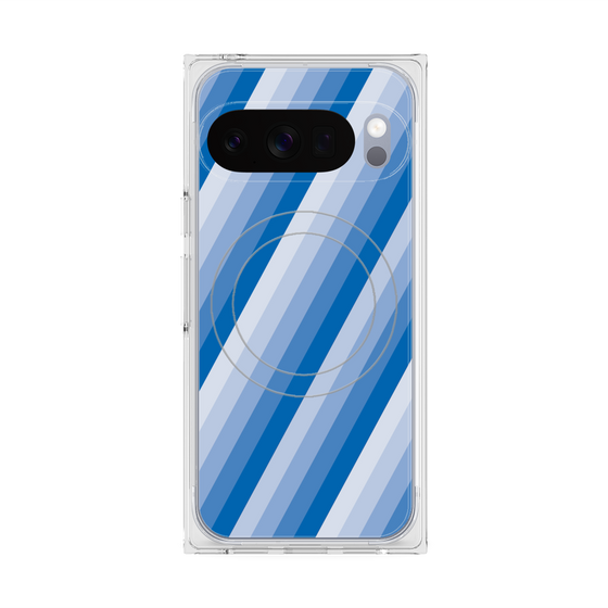 Premium Square Case with Pixelsnap［ Middle Stripe - Blue ］