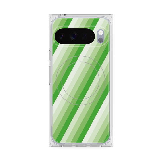 Premium Square Case with Pixelsnap［ Middle Stripe - Green ］