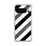 Premium Square Case with Pixelsnap［ Big Stripe - Black × Gray ］
