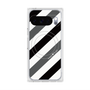 Premium Square Case with Pixelsnap［ Big Stripe - Black × Gray ］