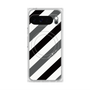 Premium Square Case with Pixelsnap［ Big Stripe - Black × Gray ］