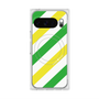 Premium Square Case with Pixelsnap［ Big Stripe - Green × Yellow ］