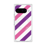 Premium Square Case with Pixelsnap［ Big Stripe - Purple × Pink ］