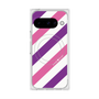 Premium Square Case with Pixelsnap［ Big Stripe - Purple × Pink ］