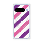 Premium Square Case with Pixelsnap［ Big Stripe - Purple × Pink ］