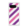 Premium Square Case with Pixelsnap［ Big Stripe - Purple × Pink ］