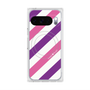 Premium Square Case with Pixelsnap［ Big Stripe - Purple × Pink ］