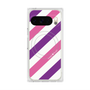 Premium Square Case with Pixelsnap［ Big Stripe - Purple × Pink ］