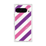 Premium Square Case with Pixelsnap［ Big Stripe - Purple × Pink ］