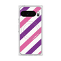Premium Square Case with Pixelsnap［ Big Stripe - Purple × Pink ］