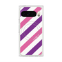 Premium Square Case with Pixelsnap［ Big Stripe - Purple × Pink ］