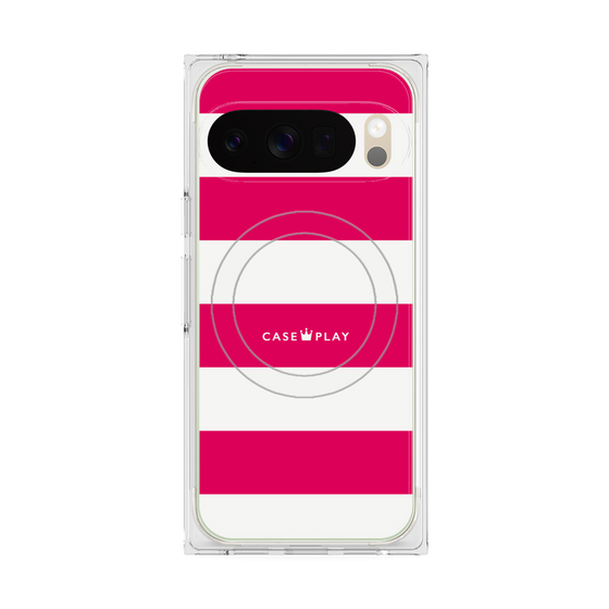Premium Square Case with Pixelsnap［ Big Border - Pink ］