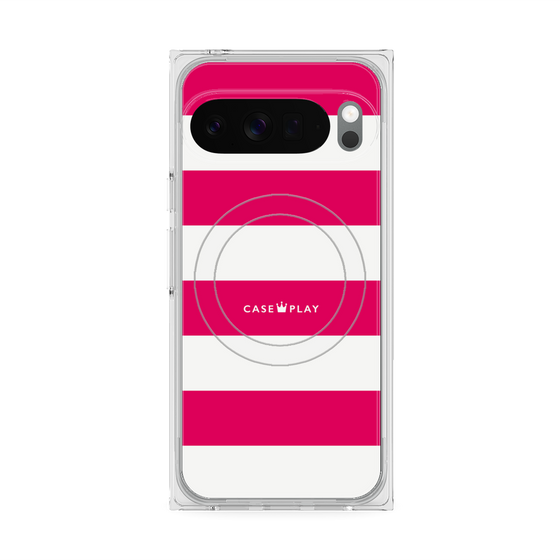 Premium Square Case with Pixelsnap［ Big Border - Pink ］