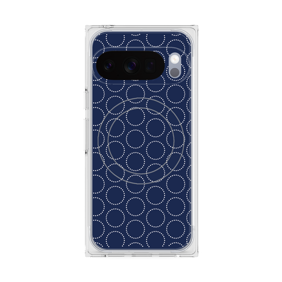 Premium Square Case with Pixelsnap［ Dot Circle - Navy ］