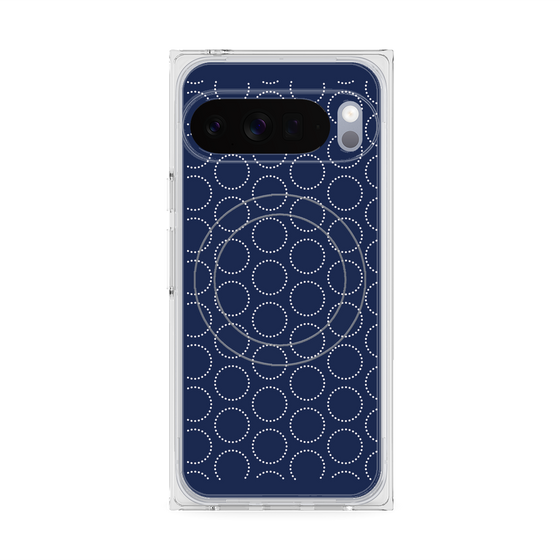 Premium Square Case with Pixelsnap［ Dot Circle - Navy ］