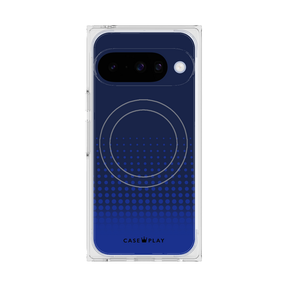 Premium Square Case with Pixelsnap［ Dot Gradation - Blue ］