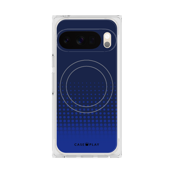 Premium Square Case with Pixelsnap［ Dot Gradation - Blue ］