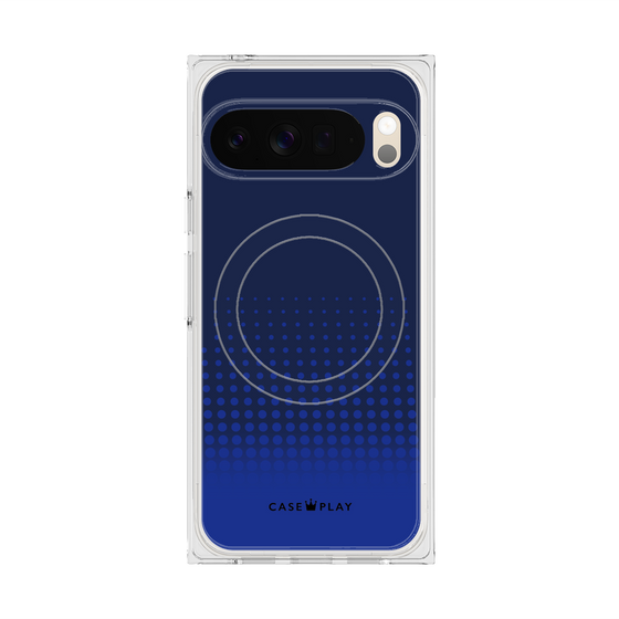 Premium Square Case with Pixelsnap［ Dot Gradation - Blue ］