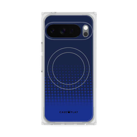 Premium Square Case with Pixelsnap［ Dot Gradation - Blue ］