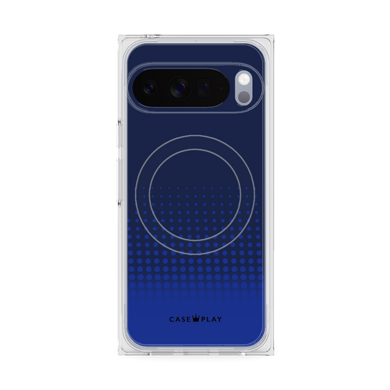 Premium Square Case with Pixelsnap［ Dot Gradation - Blue ］