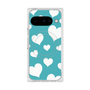 Premium Square Case with Pixelsnap［ Dot Hearts - Blue ］