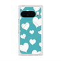 Premium Square Case with Pixelsnap［ Dot Hearts - Blue ］
