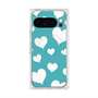 Premium Square Case with Pixelsnap［ Dot Hearts - Blue ］
