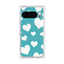 Premium Square Case with Pixelsnap［ Dot Hearts - Blue ］