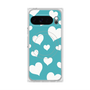Premium Square Case with Pixelsnap［ Dot Hearts - Blue ］