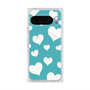 Premium Square Case with Pixelsnap［ Dot Hearts - Blue ］