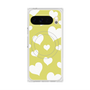Premium Square Case with Pixelsnap［ Dot Hearts - Yellow ］