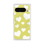Premium Square Case with Pixelsnap［ Dot Hearts - Yellow ］