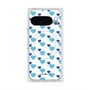 Premium Square Case with Pixelsnap［ Stripe Hearts - Blue ］