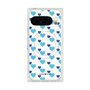 Premium Square Case with Pixelsnap［ Stripe Hearts - Blue ］
