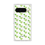 Premium Square Case with Pixelsnap［ Stripe Hearts - Green ］