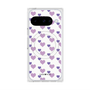 Premium Square Case with Pixelsnap［ Stripe Hearts - Purple ］